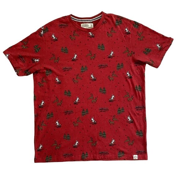 Free Planet | Santa Reindeer Christmas T-Shirt | Red | Size: Large - Picture 1 of 8